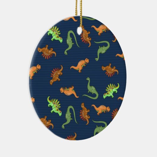 Cute Dinosaurs Pattern Keramisch Ornament (Rechts)