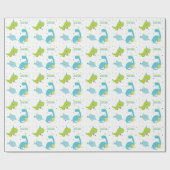 Cute Dinosaurs Personalized Cadeaupapier (Vlak)