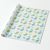 Cute Dinosaurs Personalized Cadeaupapier (Uitgerold)