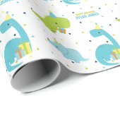 Cute Dinosaurs Personalized Cadeaupapier (Rol Hoek)