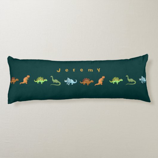 Cute Dinosaurs Personated Pillow voegt Jouw naam t Lichaamskussen (Achterkant)