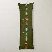 Cute Dinosaurs Personated Pillow voegt Jouw naam t Lichaamskussen (Achterkant (Verticaal))