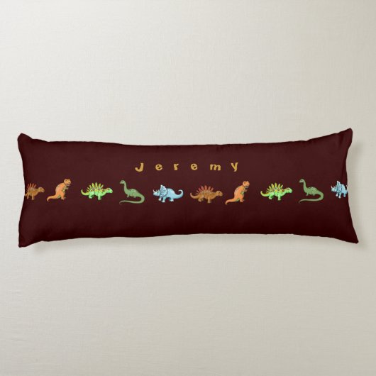 Cute Dinosaurs Personated Pillow voegt Jouw naam t Lichaamskussen (Achterkant)
