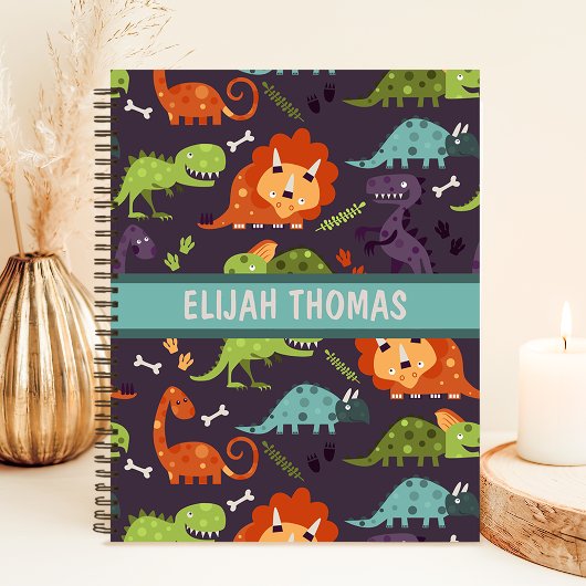 Cute Dinosaurs Persoonlijke Aangepaste Boys Notitieboek