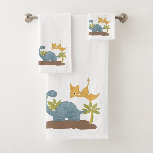 Cute Dinosaurs Prehistorische wilde dieren Bad Handdoek (Insitu)