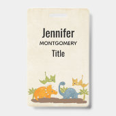 Cute Dinosaurs Prehistorische wilde dieren Badge (Achterkant)