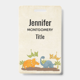 Cute Dinosaurs Prehistorische wilde dieren Badge