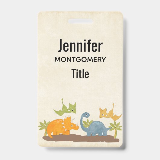 Cute Dinosaurs Prehistorische wilde dieren Badge (Voorzijde)