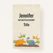 Cute Dinosaurs Prehistorische wilde dieren Badge (Achterkant)