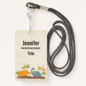 Cute Dinosaurs Prehistorische wilde dieren Badge (Achterkant met draagriem)