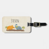 Cute Dinosaurs Prehistorische wilde dieren Bagagelabel (Voorkant horizontaal)