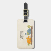 Cute Dinosaurs Prehistorische wilde dieren Bagagelabel (Voorkant verticaal)
