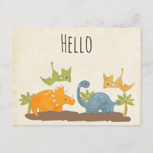 Cute Dinosaurs Prehistorische wilde dieren Briefkaart