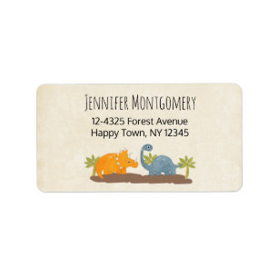 Cute Dinosaurs Prehistorische wilde dieren Etiket