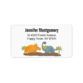 Cute Dinosaurs Prehistorische wilde dieren Etiket (Voorkant)