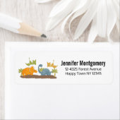 Cute Dinosaurs Prehistorische wilde dieren Etiket (Insitu)