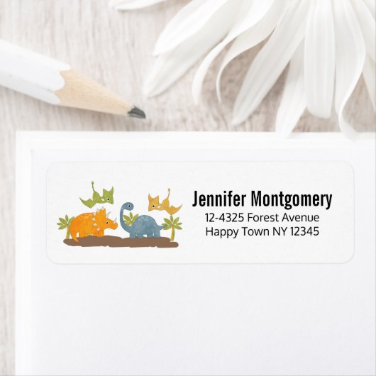 Cute Dinosaurs Prehistorische wilde dieren Etiket (Insitu)