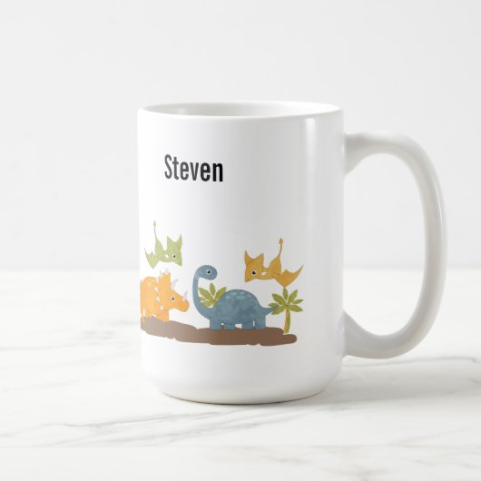 Cute Dinosaurs Prehistorische wilde dieren Koffiemok (Rechts)