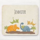 Cute Dinosaurs Prehistorische wilde dieren Muismat (Voorkant)