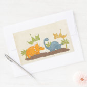 Cute Dinosaurs Prehistorische wilde dieren Rechthoekige Sticker (Envelop)