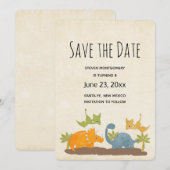 Cute Dinosaurs Prehistorische wilde dieren Save The Date (Voorkant / Achterkant)