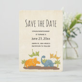 Cute Dinosaurs Prehistorische wilde dieren Save The Date (Staand voorkant)