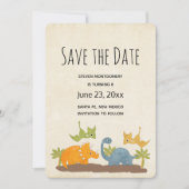 Cute Dinosaurs Prehistorische wilde dieren Save The Date (Voorkant)