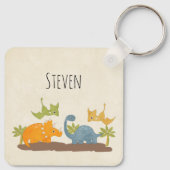 Cute Dinosaurs Prehistorische wilde dieren Sleutelhanger (Achterkant)
