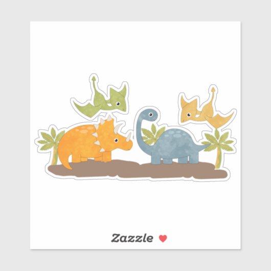 Cute Dinosaurs Prehistorische wilde dieren Sticker (Vel)