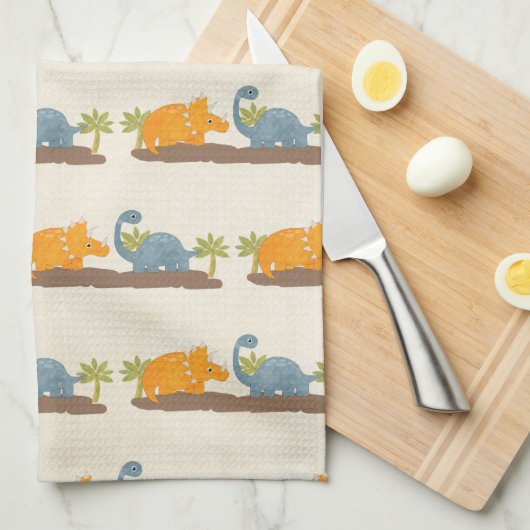 Cute Dinosaurs Prehistorische wilde dieren Theedoek (Quarter Fold)