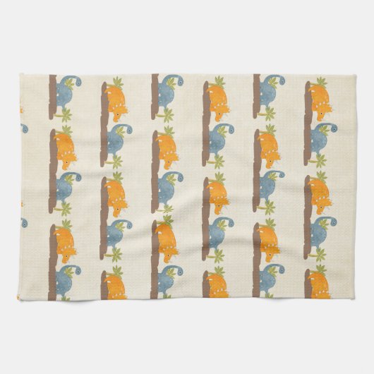 Cute Dinosaurs Prehistorische wilde dieren Theedoek (Horizontaal)