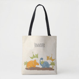 Cute Dinosaurs Prehistorische wilde dieren Tote Bag