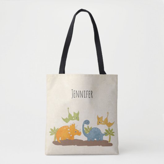 Cute Dinosaurs Prehistorische wilde dieren Tote Bag (Voorkant)