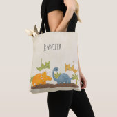 Cute Dinosaurs Prehistorische wilde dieren Tote Bag (Dichtbij)