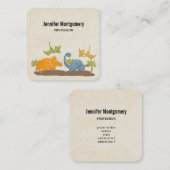 Cute Dinosaurs Prehistorische wilde dieren Vierkante Visitekaartje (Voorkant / Achterkant)