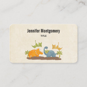 Cute Dinosaurs Prehistorische wilde dieren Visitekaartje