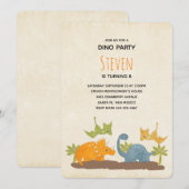 Cute Dinosaurs Prehistorische Wildlife Birthday Kaart (Voorkant / Achterkant)