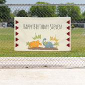 Cute Dinosaurs Prehistorische Wildlife Birthday Spandoek (Insitu)