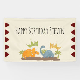 Cute Dinosaurs Prehistorische Wildlife Birthday Spandoek
