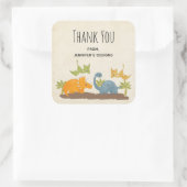 Cute Dinosaurs Prehistorische Wildlife Biz Harteli Vierkante Sticker (Tas)