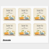 Cute Dinosaurs Prehistorische Wildlife Biz Harteli Vierkante Sticker (Vel)