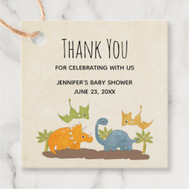 Cute Dinosaurs Prehistorische Wildlife Hartelijk d Bedankjes Labels
