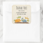 Cute Dinosaurs Prehistorische Wildlife Hartelijk d Vierkante Sticker (Tas)