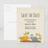 Cute Dinosaurs Prehistorische Wildlife Save the Da Uitnodiging Briefkaart (Voorkant / Achterkant)