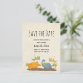 Cute Dinosaurs Prehistorische Wildlife Save the Da Uitnodiging Briefkaart (Staand voorkant)