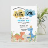 Cute Dinosaurs spelen 1 september Kaart (Staand voorkant)