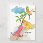 Cute Dinosaurs spelen 1 september Kaart (Achterkant)