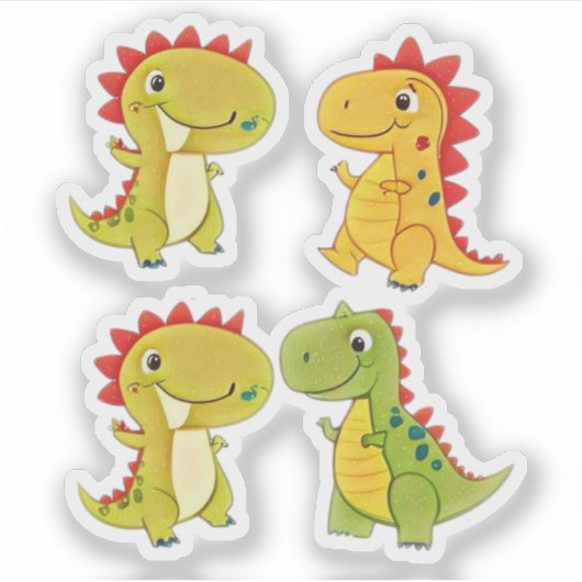 Cute Dinosaurs  Sticker (Voorkant)