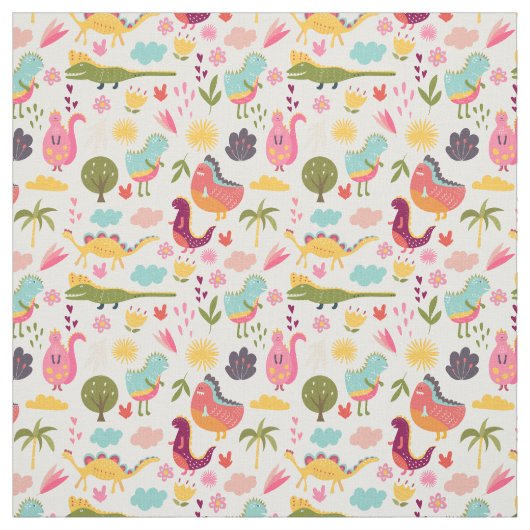 Cute Dinosaurs Stof (Swatch)