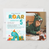 Cute Dinosaurs Stomp Chomp and roar birhtday boy  Kaart (Voorkant)